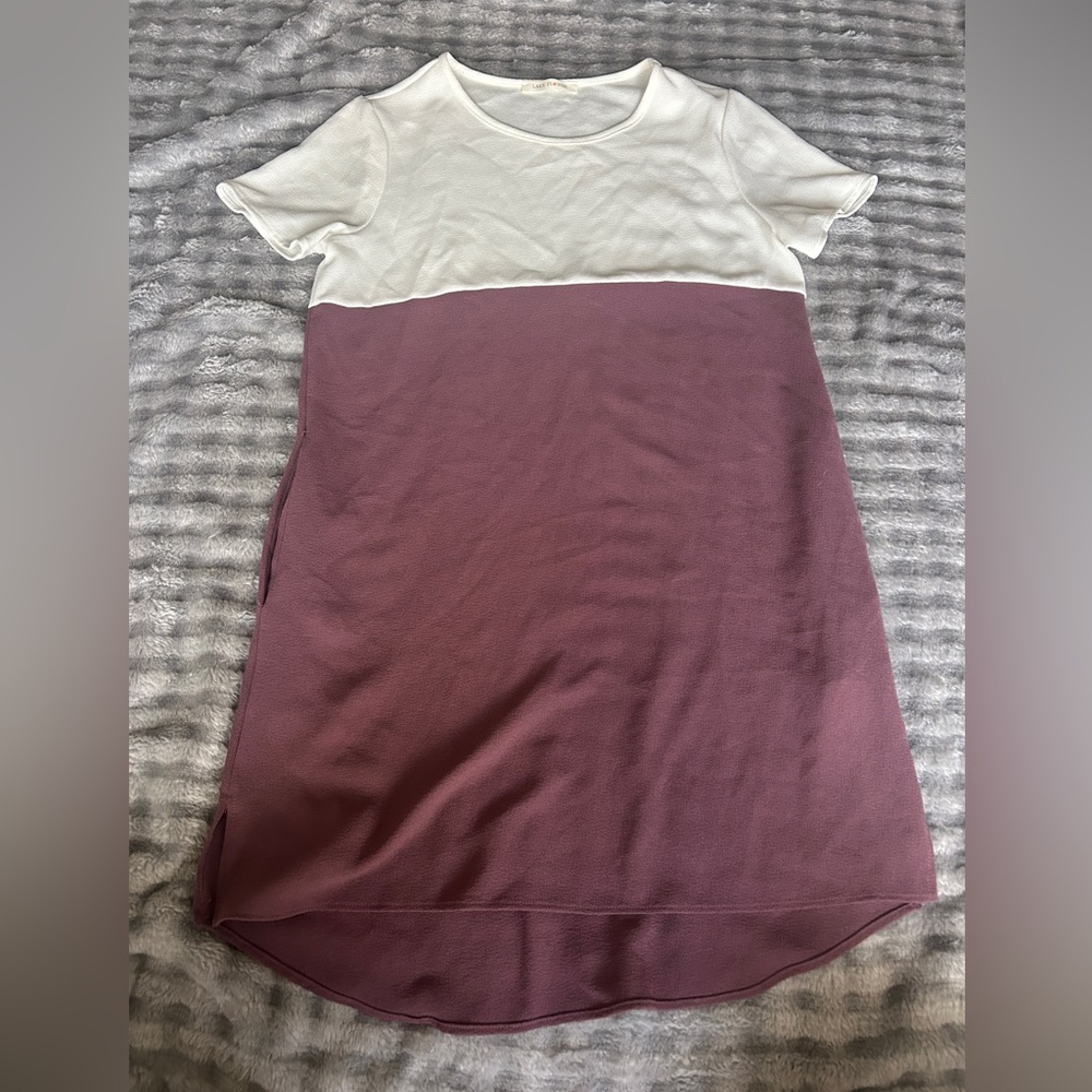 Two-Tone Maxi Dress - White and Purple